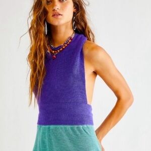 NWOT Free People Orchid Convertible Sweater Tank in‎ Supernova size medium